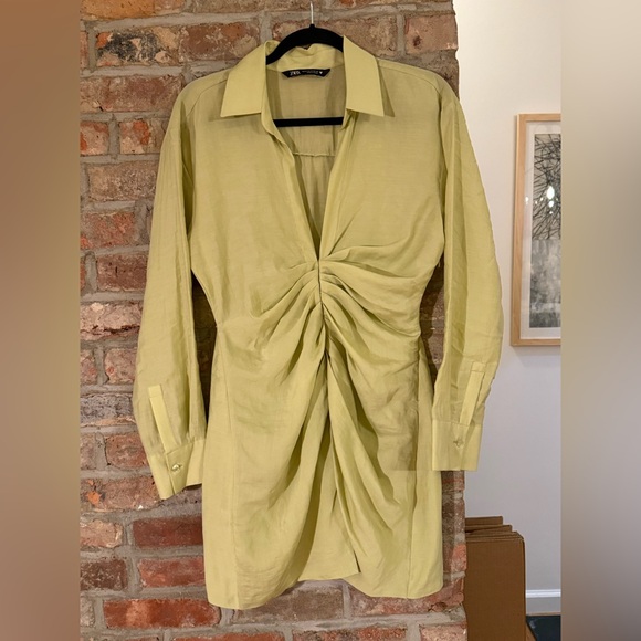 Zara Sage Green Dress - Picture 2 of 3